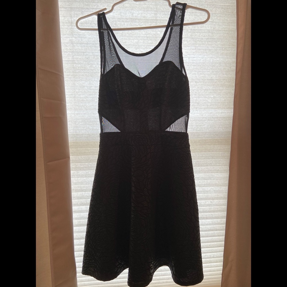 Black Rose-Print Dress